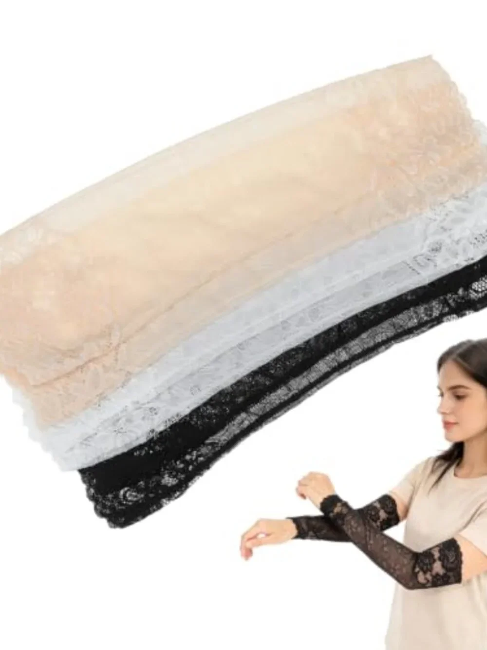 Lace Breathable Elastic Arm Sleeves Women UV Sun Protection